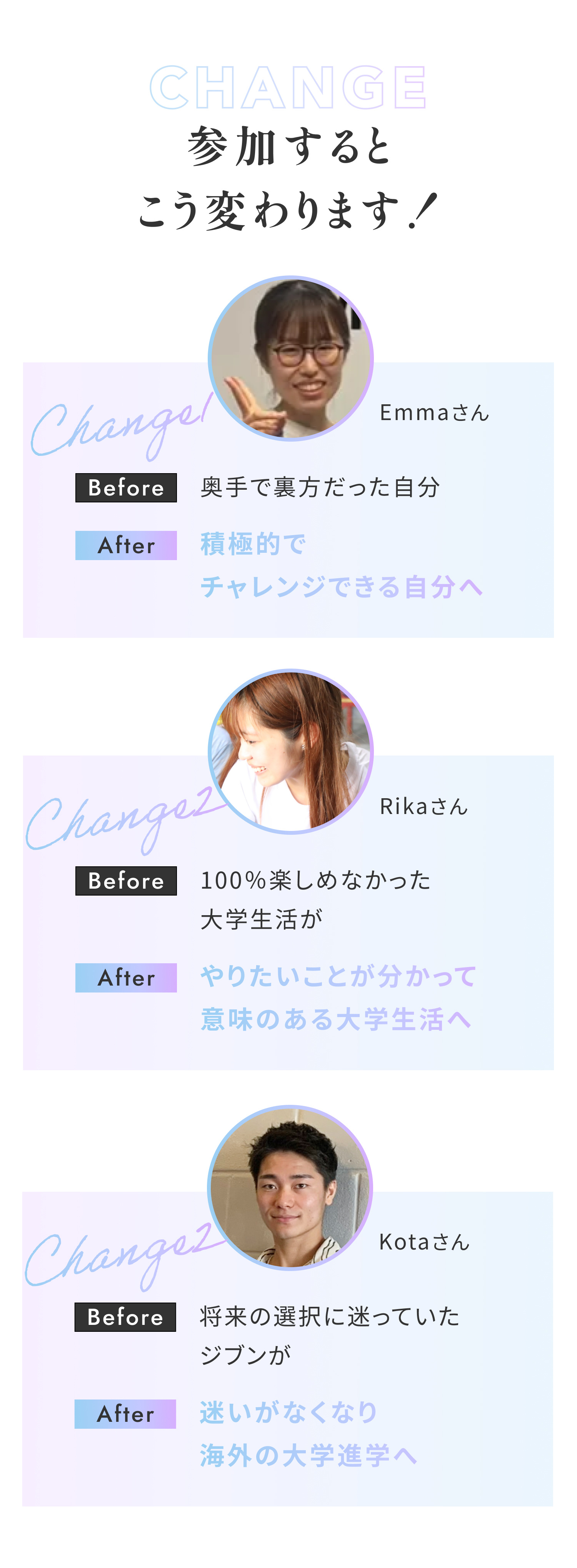 参加するとこう変わります